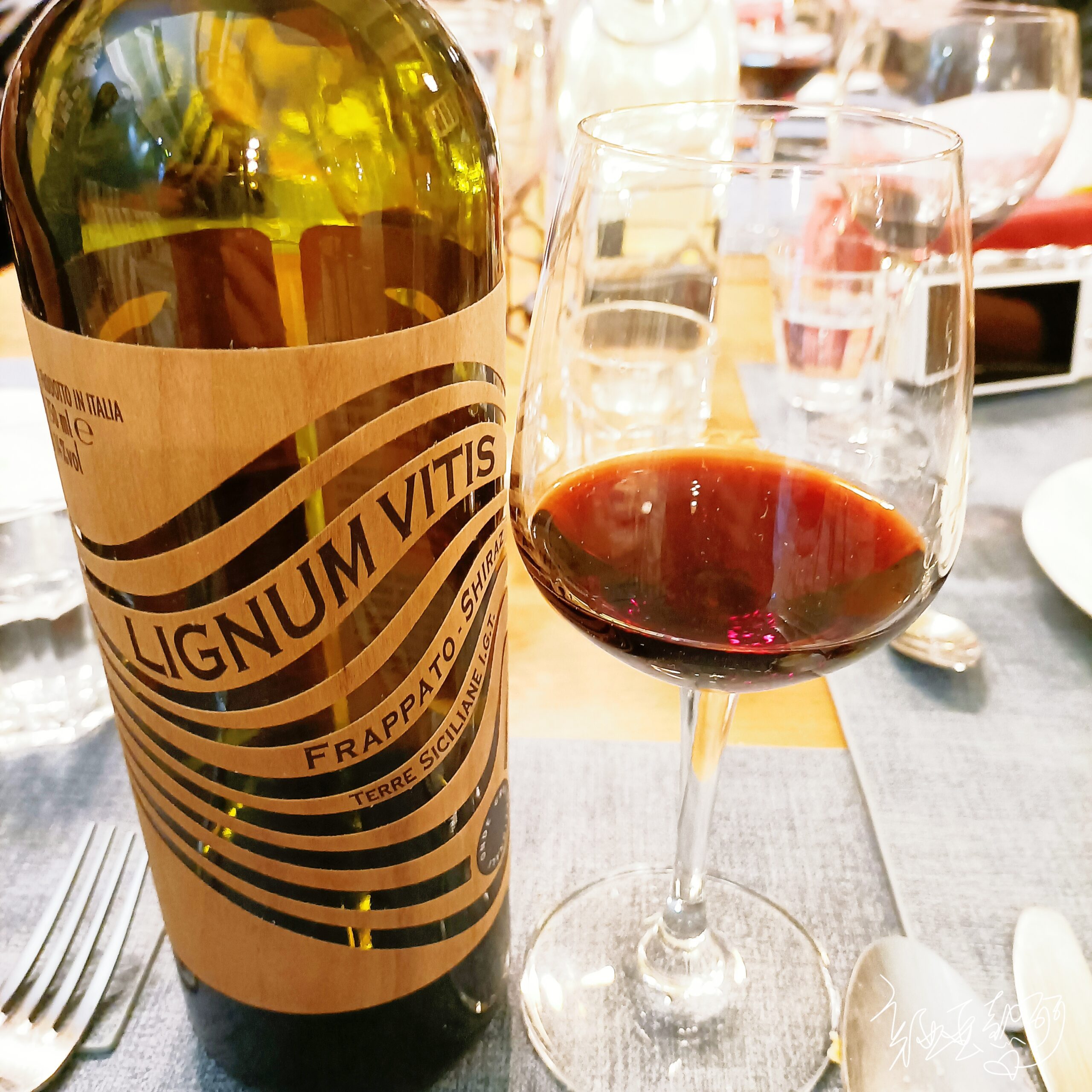 圖：得獎紅酒義大利Lignum Vitis Frappatto Shiraz，阿信壽星提供。